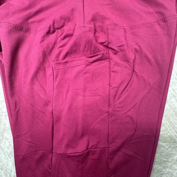 High waist Workout Leggings Burgundy Women’s XL - NWOT - Picture 2 of 6